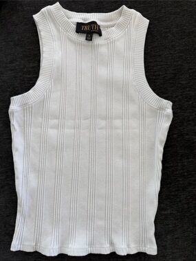 TRUTH White Ribbed Crewneck Tank